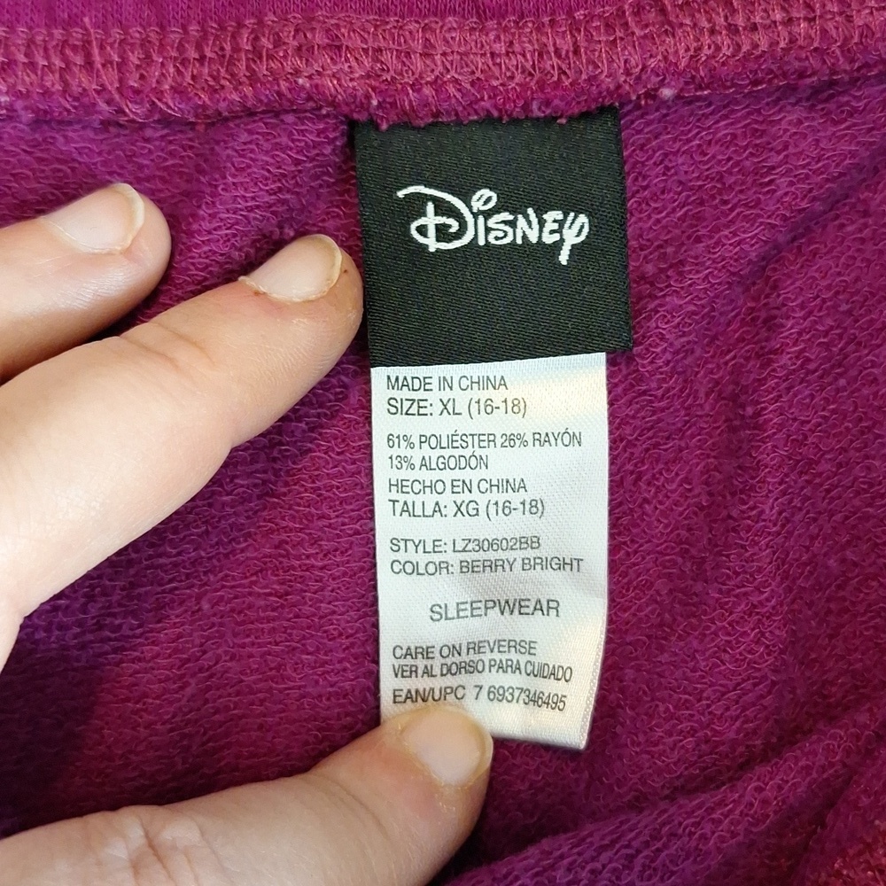 DISNEY PAJAMA PANTS PINK AND WHITE XL 16-18 JOGGERS - Picture 7 of 8